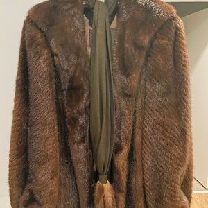 Elegant Brown Mink Fur Coat